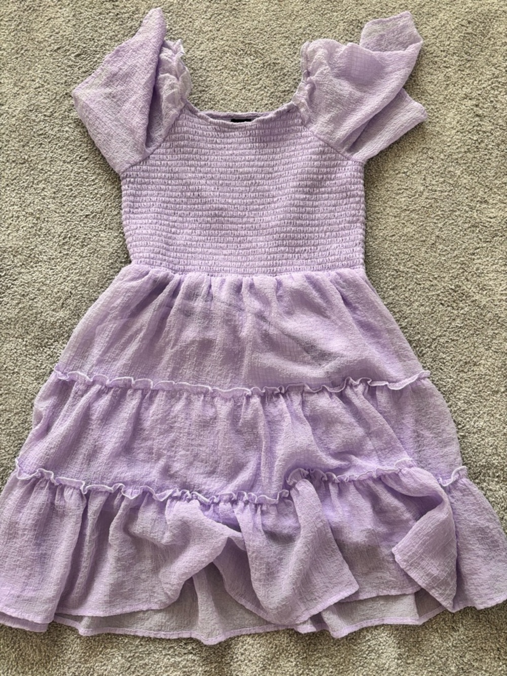 Lilac Ruffled Smocked Art class Kids Dress